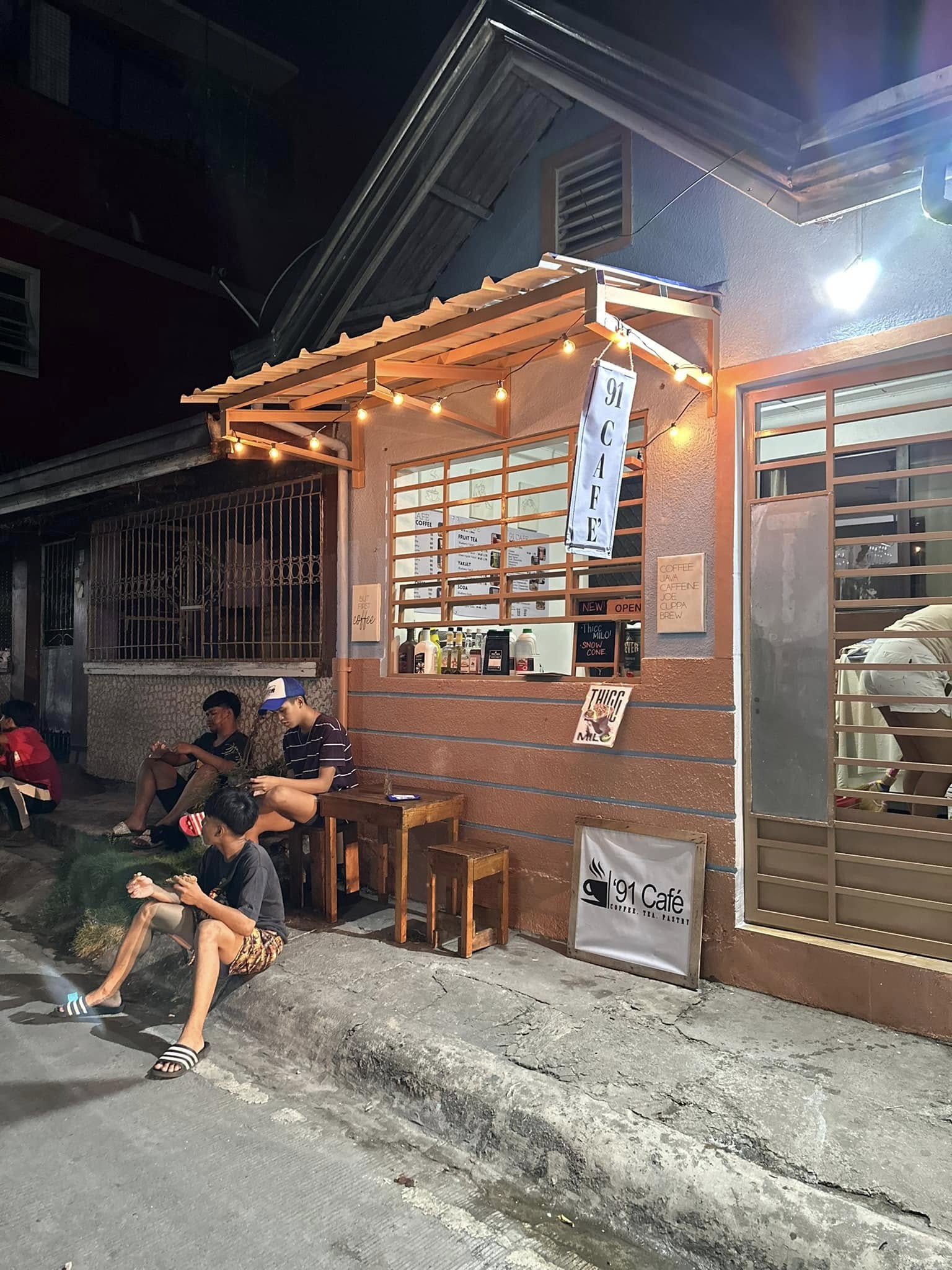 Interior of 91 Cafe showing cozy seating